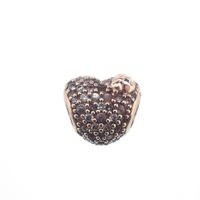Pandora Moments charm; Rose gold plated; Pavé Heart