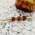 Afbeelding 2 van Vintage gouden broche met carneool