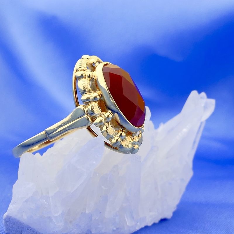 Image 2 of Gold ring with carnelian