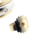 Image 5 of Bicolor gold stud earrings hemisphere | Diamond 0.04 ct.