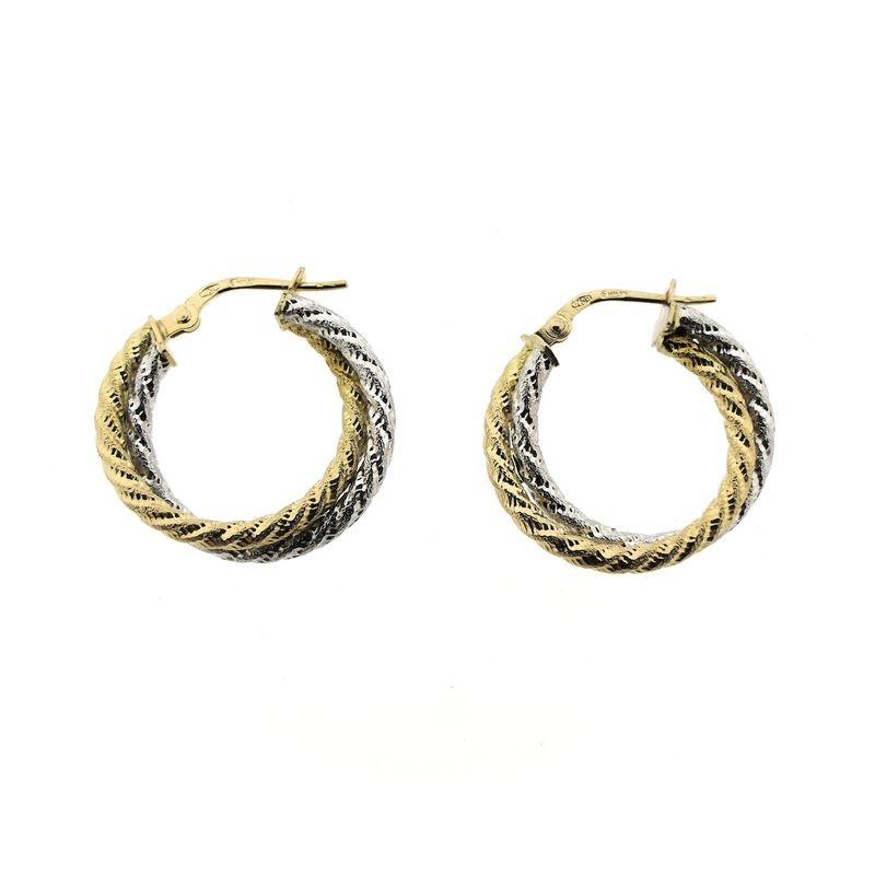 Image 9 of 18K Two-tone gold earrings | Ø 21 mm