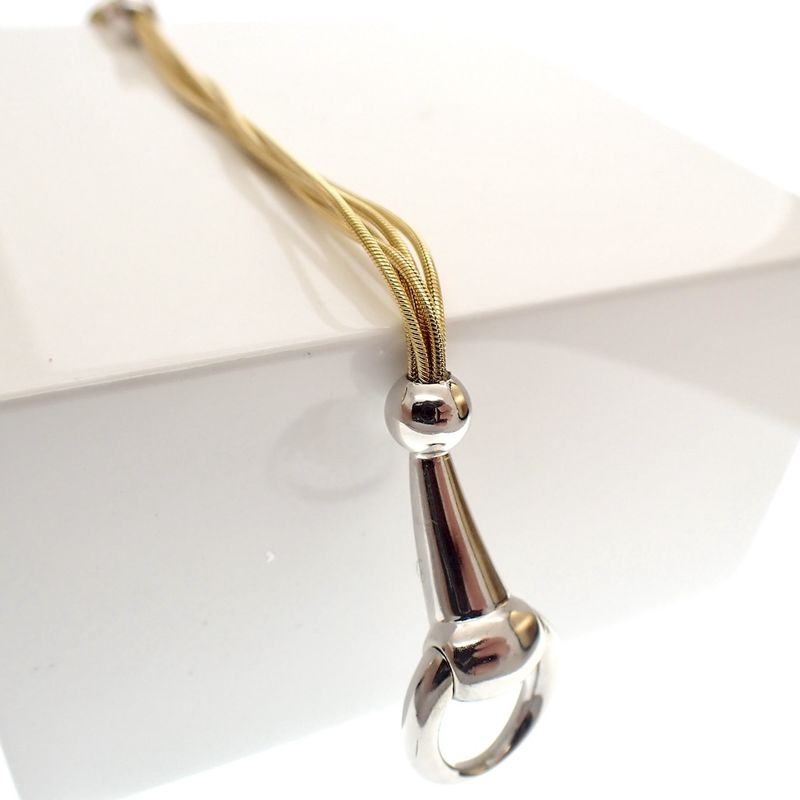 Image 5 of Two-tone gold snake link bracelet; Cetas