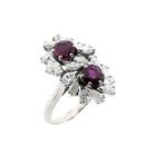Image 1 of Exclusive white gold cocktail ring with ruby and diamond 0.72 ct.