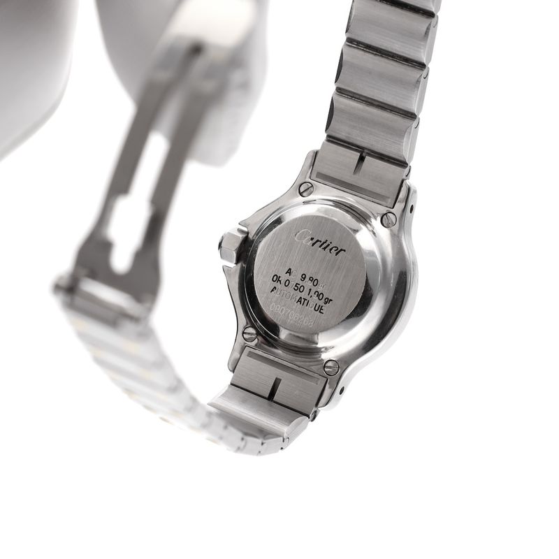 Image 12 of Cartier Santos Octagon Automatic 0907; 18k gold/steel women's watch