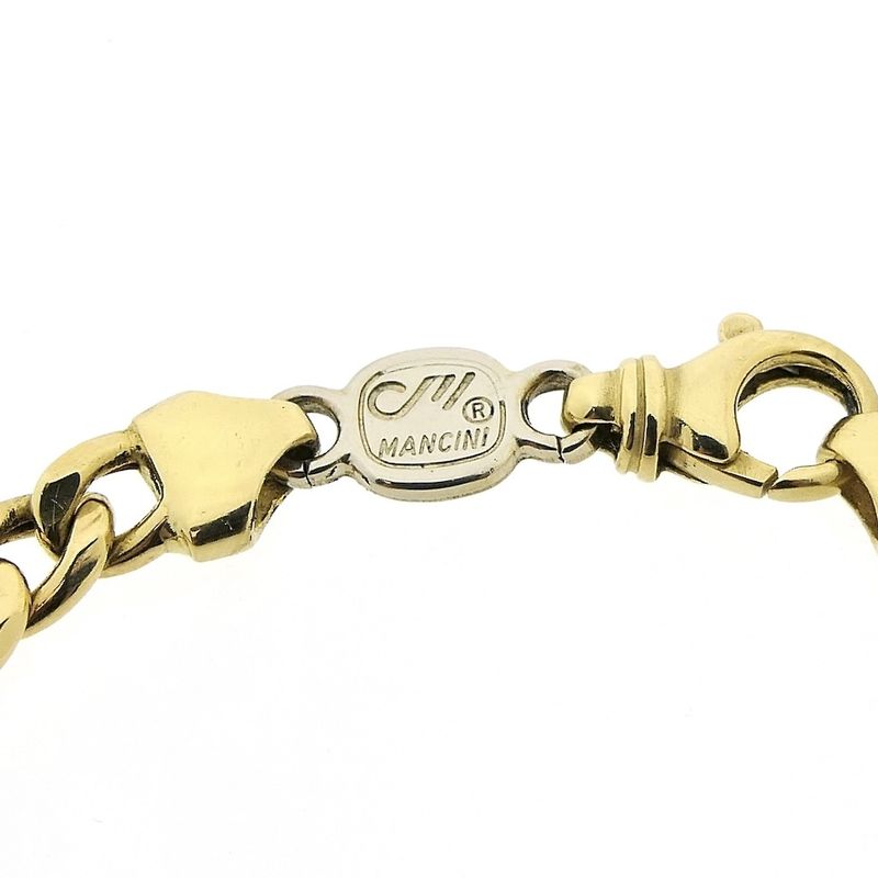 Image 4 of Two-tone gold link bracelet; Manchini
