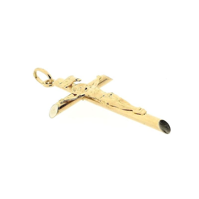 Image 3 of 18 carat gold pendant of a cross with corpus
