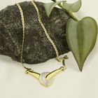Image 2 of Two-tone necklace with a fixed pendant and a 0.005 ct. diamond | 46 cm