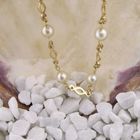 Image 6 of Gold bracelet with pearls | 20 cm