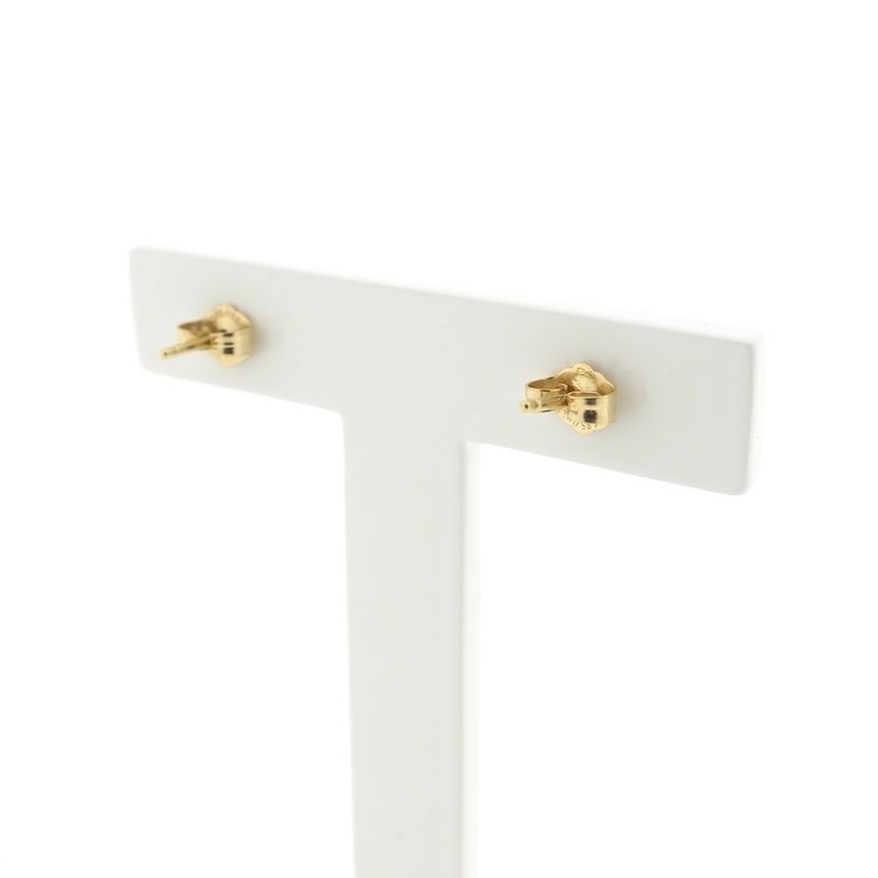 Image 4 of Bicolor gold stud earrings with zirconia