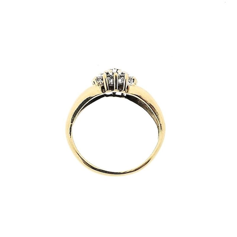 Image 5 of Gold entourage ring with diamonds; 0.18 ct.
