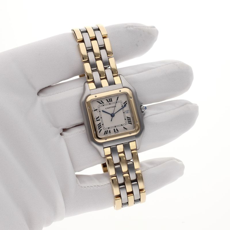 Image 8 of Cartier Panthère '3 Row' Large/Jumbo 183957; 18ct. Gold/steel watch