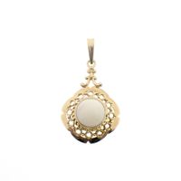 Gold pendant with white opal | Vintage