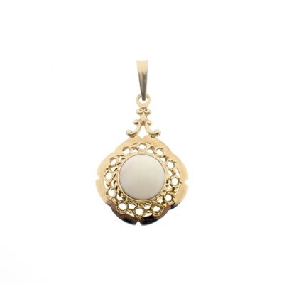 Image 1 of Gold pendant with white opal | Vintage