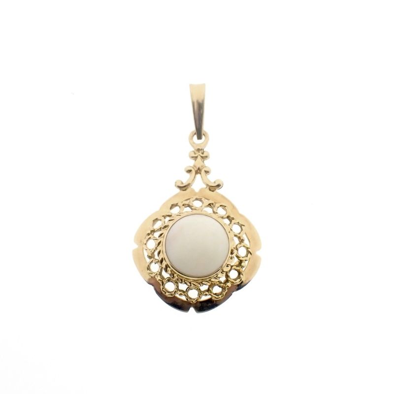 Image 1 of Gold pendant with white opal | Vintage