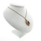Image 6 of Bicolor Gold Pendant with Synthetic Purple Gemstone