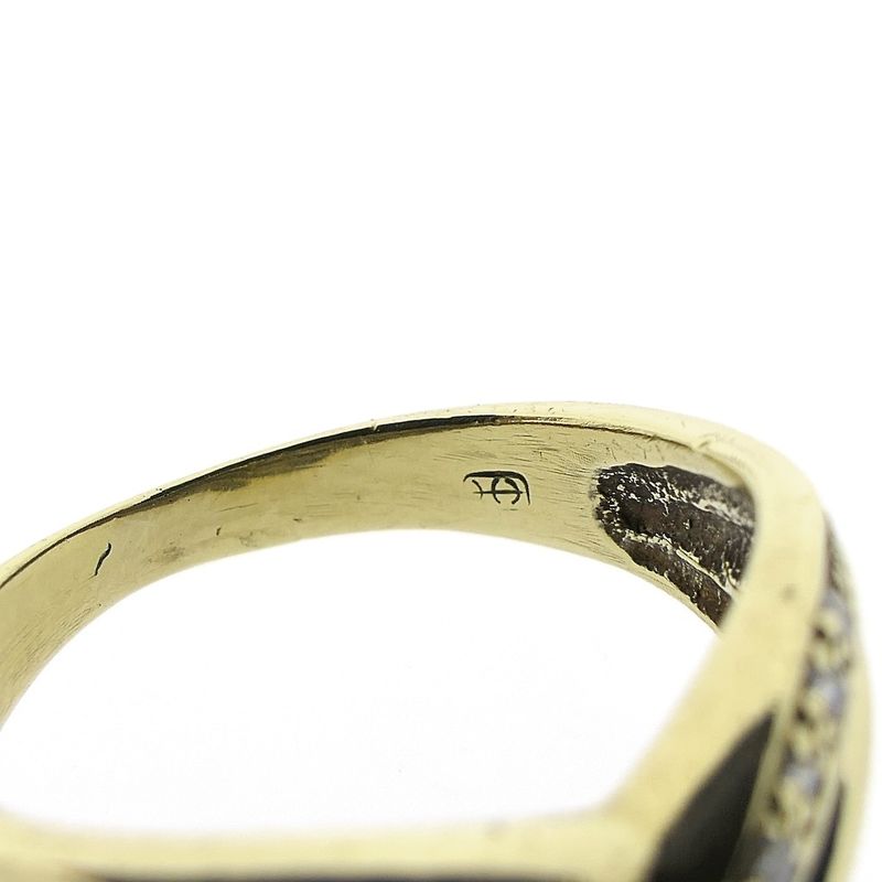 Image 6 of Golden fantasy ring with diamond 0.09 ct.