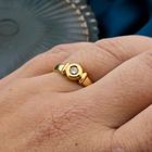 Image 4 of Gold ring with diamonds; 0.11 ct.