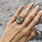 Image 13 of 18-karat gold cocktail ring with citrine and 1.28 ct. diamonds.