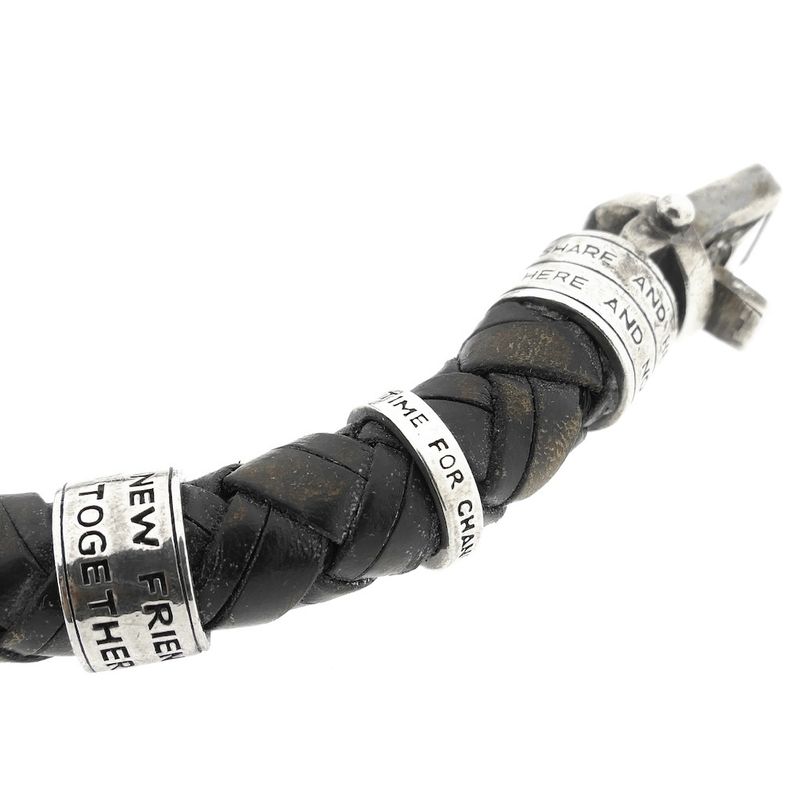 Image 9 of Silver leather Buddha to Buddha bracelet | 21 cm