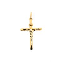 Bicolor gold pendant of a cross with corpus