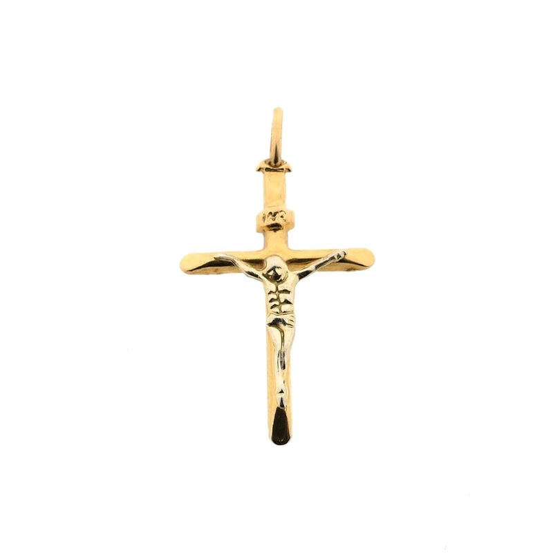 Image 1 of Bicolor gold pendant of a cross with corpus