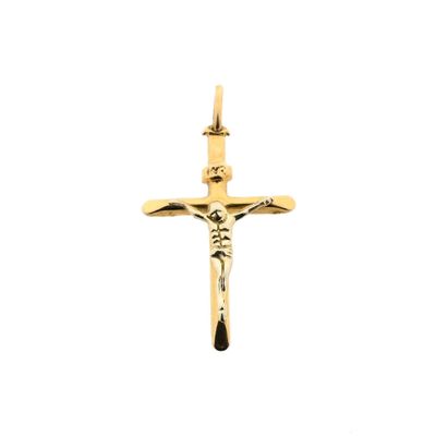 Bicolor gold pendant of a cross with corpus Image 1 of Bicolor gold pendant of a cross with corpus