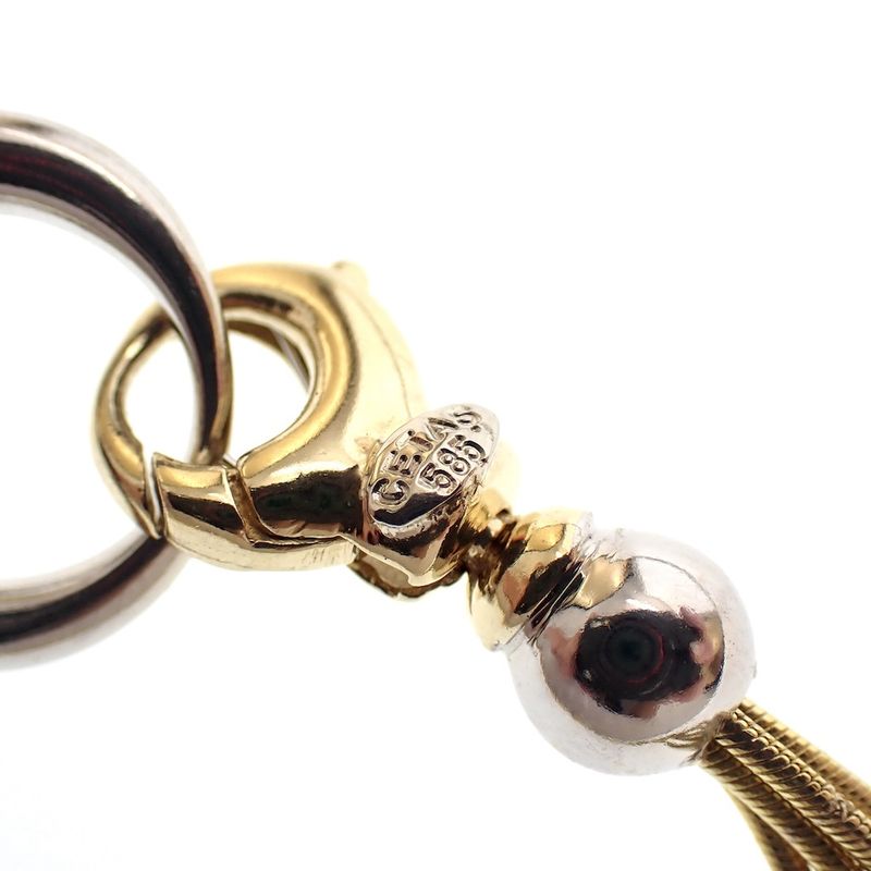 Image 7 of Two-tone gold snake link bracelet; Cetas