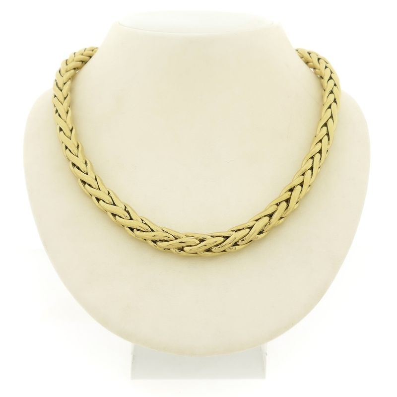 Image 1 of Two-tone gold foxtail link necklace