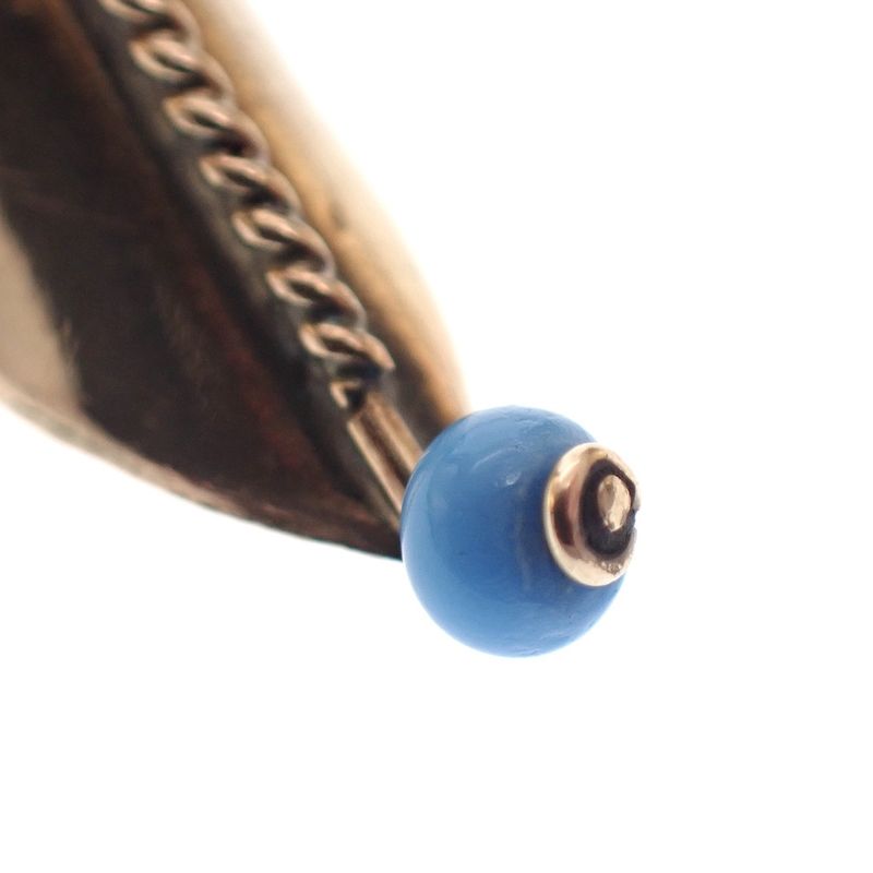 Image 5 of Gold pendant of a mule with turquoise