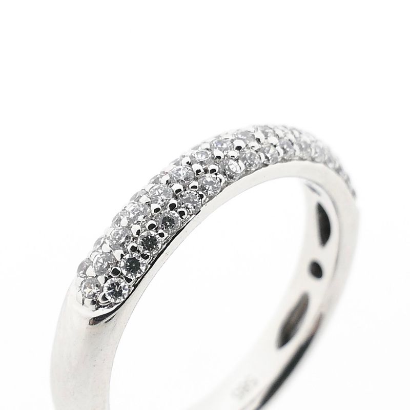 Image 3 of White Gold Pavé Ring with Zirconia