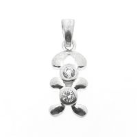 Silver abstract pendant of mini mouse with zirconia