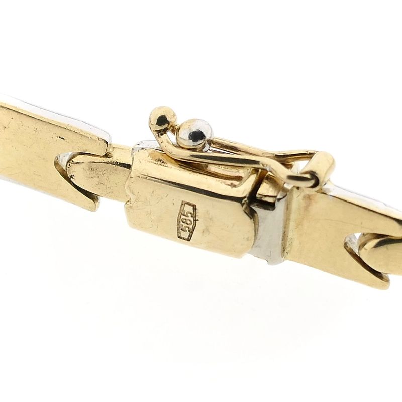 Image 5 of Bicolor gold fantasy link necklace; 14 karat; 44 cm