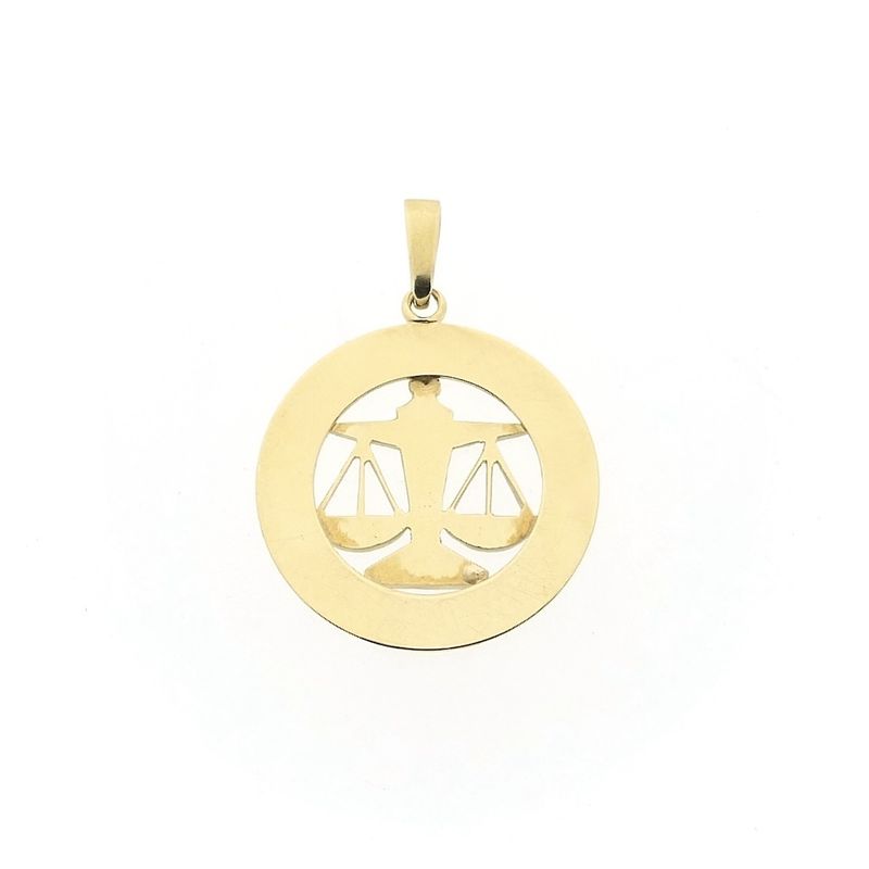 Image 5 of Gold zodiac sign pendant; Libra