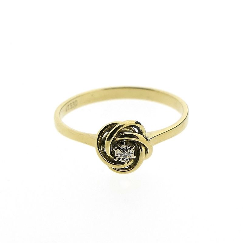 Image 4 of Golden fantasy ring with diamond | 0.01 ct.