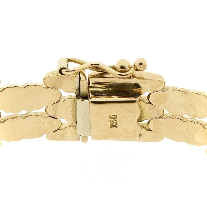 Image 7 of Vintage gold link bracelet; Flowers | 18 cm