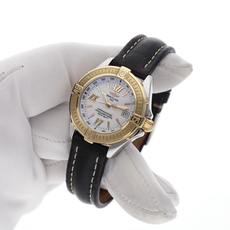 Image 17 of Breitling B-Class / Cockpit D67365; 18k gold/steel women's watch with mother-of-pearl dial