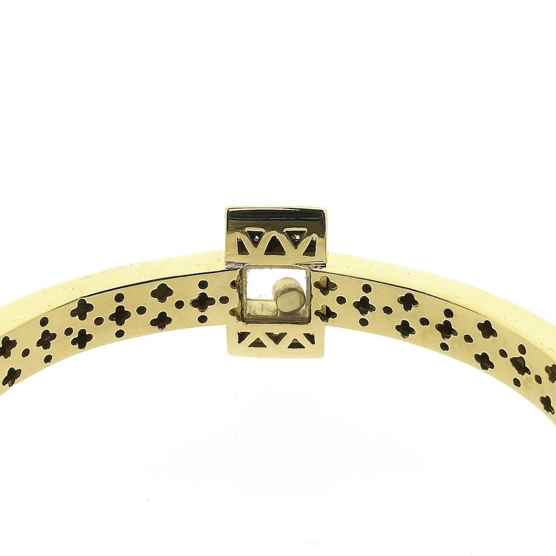 Image 7 of Gold slave bracelet with diamonds; Size S/M