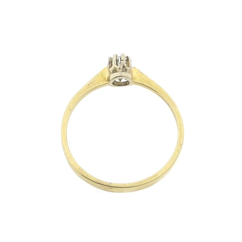 Image 3 of Gold solitaire ring with diamond; 0.10 ct.