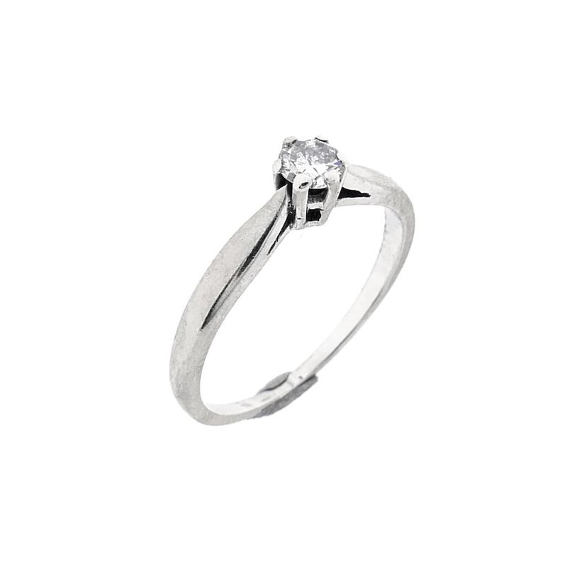 Image 1 of White gold solitaire ring with diamond; 0.18 ct.