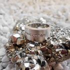 Image 6 of White gold wide row ring with diamonds; 0.09 ct.