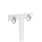 Image 2 of White gold semi-circular stud earrings with diamonds; 0.48 ct.