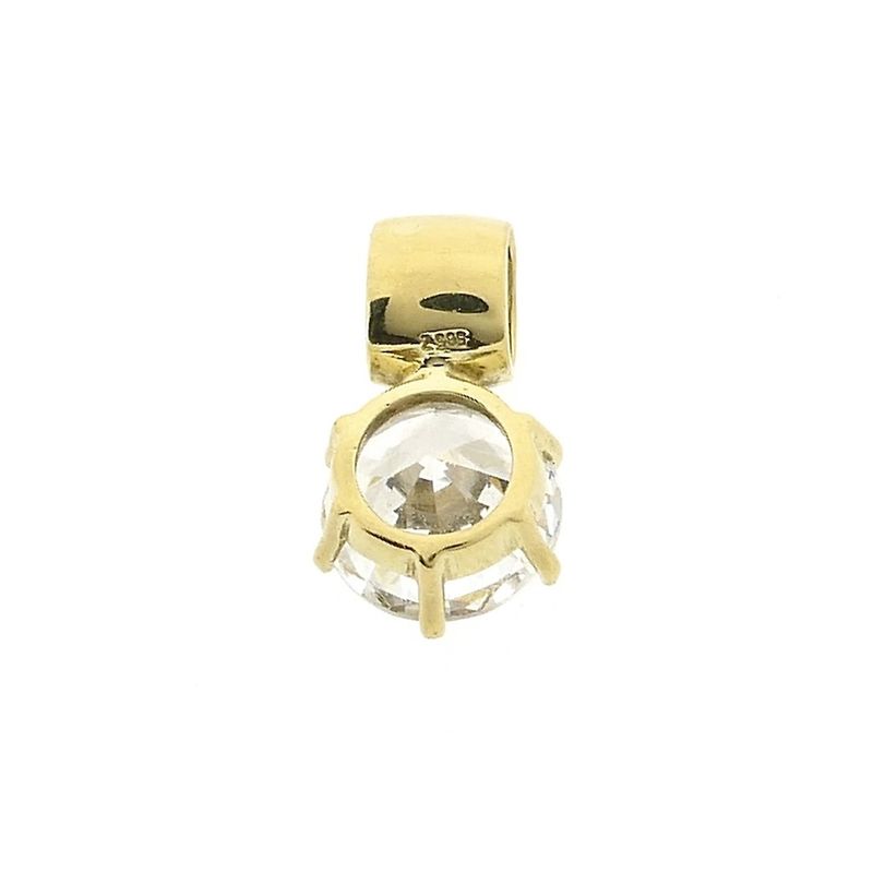 Image 6 of Gold subtle pendant with large zirconia
