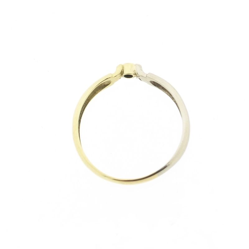 Image 4 of Two-tone gold solitaire ring with diamond; 0.04 ct.