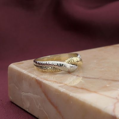 Two-tone gold braided ring Image 2 of Two-tone gold braided ring