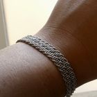 Afbeelding 6 van Witgouden kabelschakel armband | 19 cm