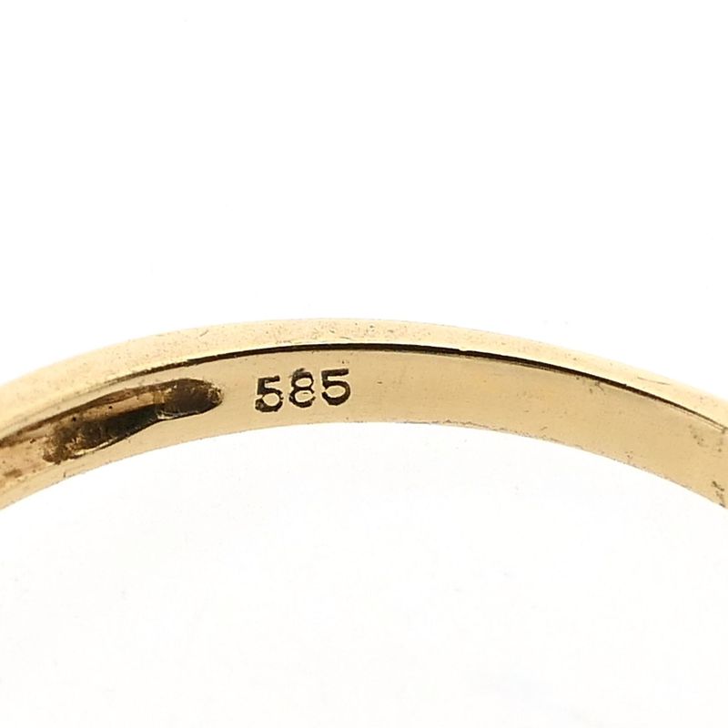 Afbeelding 8 van Gouden ring met saffier en diamant; 0,04 ct.