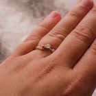 Image 4 of 18K Gold Ring with Ruby and Diamond | 0.07 ct.