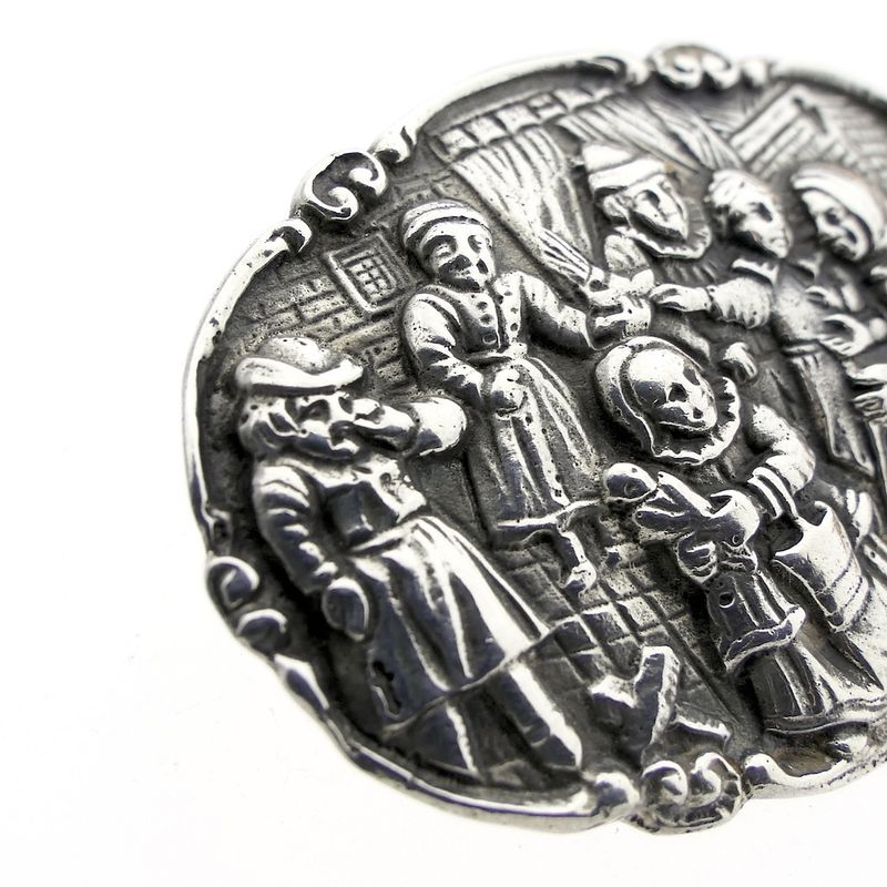 Image 5 of Vintage silver brooch with scene