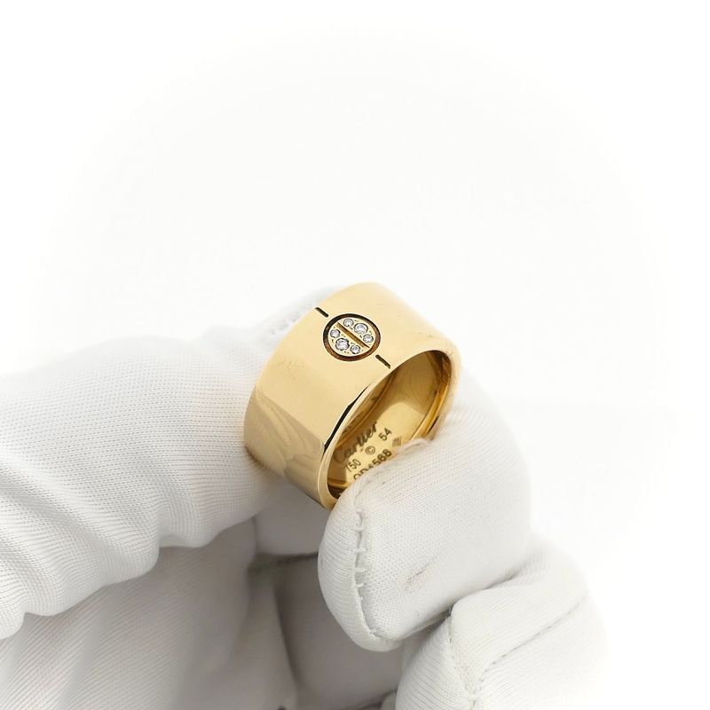 Image 13 of Cartier yellow gold wide ring with diamonds; 0.04 ct.