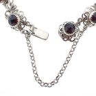 Image 3 of Vintage silver bracelet with garnet; Boat bracelet | Ø 56 mm